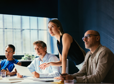 A happy finance team experiencing a smooth month-end